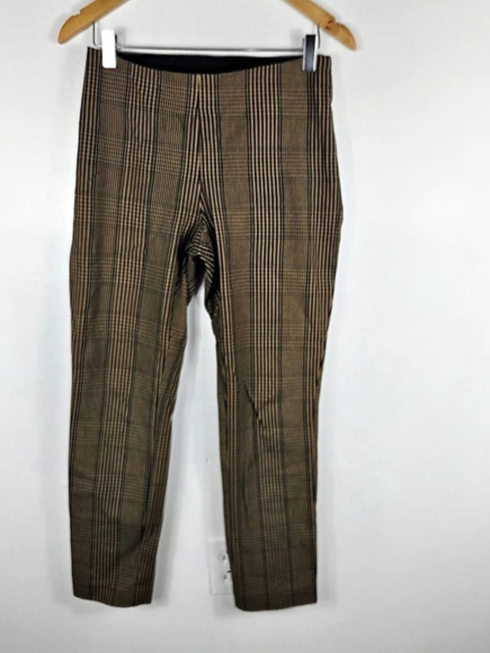 a new day Plaid Yellow Mustard Golden & Black Cotton Pants Stretch